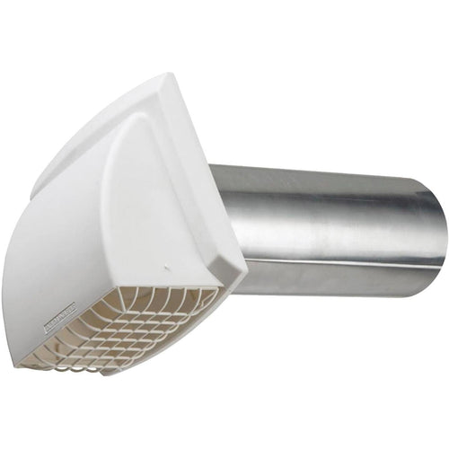 Dundas Jafine ProMax 4 In. White Plastic Dryer Vent Hood