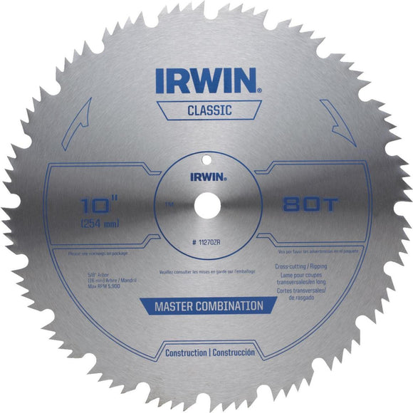 Irwin Steel 10 In. 80-Tooth Ripping/Crosscutting Circular Saw Blade