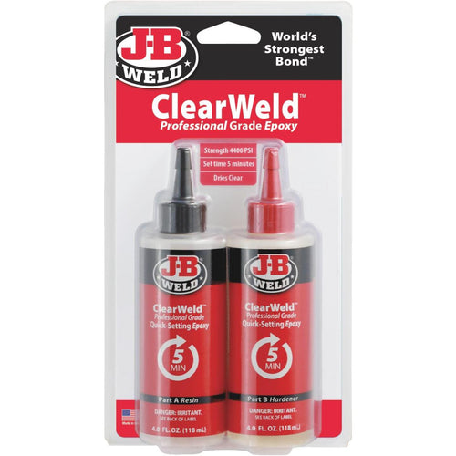 J-B Weld (2) 4 Oz. ClearWeld Pro Epoxy