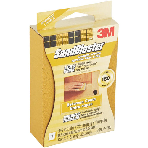 3M SandBlaster Between Coats 2-1/2 In. x 3-3/4 In. x 1 In. 180 Grit Fine Sanding Sponge