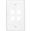 Leviton Quickport 4-Port White Flush Mount Wall Plate