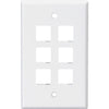 Leviton Quickport 6-Port White Flush Mount Wall Plate