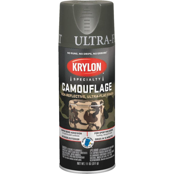 Krylon Camouflage 11 Oz. Ultra-Flat Spray Paint, Olive