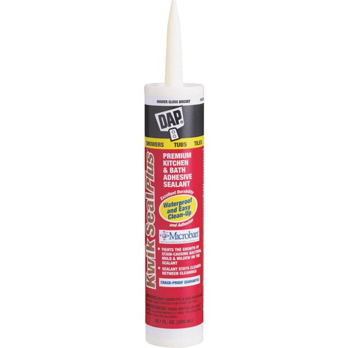 DAP Kwik Seal Plus 10.1 Oz. Biscuit Premium Kitchen & Bath Adhesive Sealant