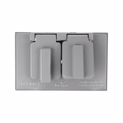 Eaton Cooper Wiring Duplx Receptacle Weatherproof Cover 1 Gang, Gray