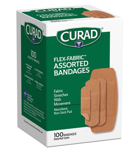 Medline Flex-Fabric Bandages, Assorted, 100 count