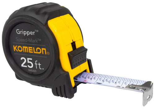 Komelon Speed Mark Gripper Acrylic Coated Steel Blade Tape Measure 25-Inch X 1, White