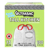 Ultrasac 13 Gallon 0.9 MIL Fresh Scent White Drawstring Tall Kitchen Trash Bags