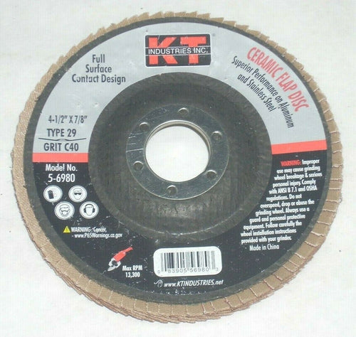 K-T Industries 4.5 X 7/8 X 40g T27 Bz Flap Disc